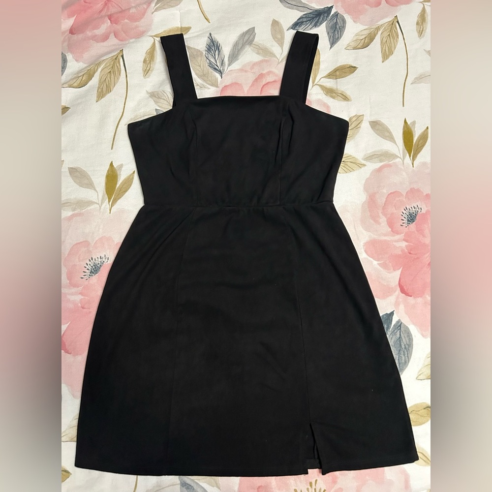 Trixxi Black Mini Faux Suede Dress